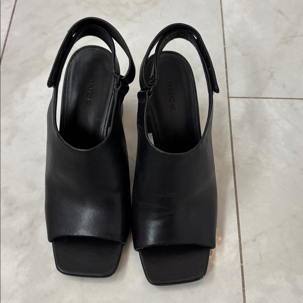Vince Elegant Black Slingback Heels